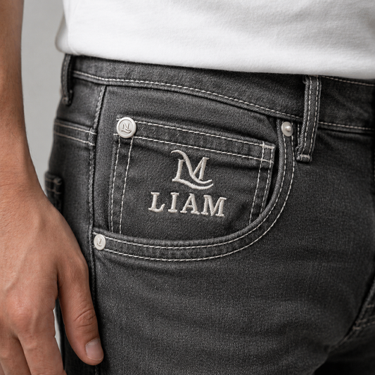 LIAM SLIM-STRAIGHT JEANS GRAPHITE GREY