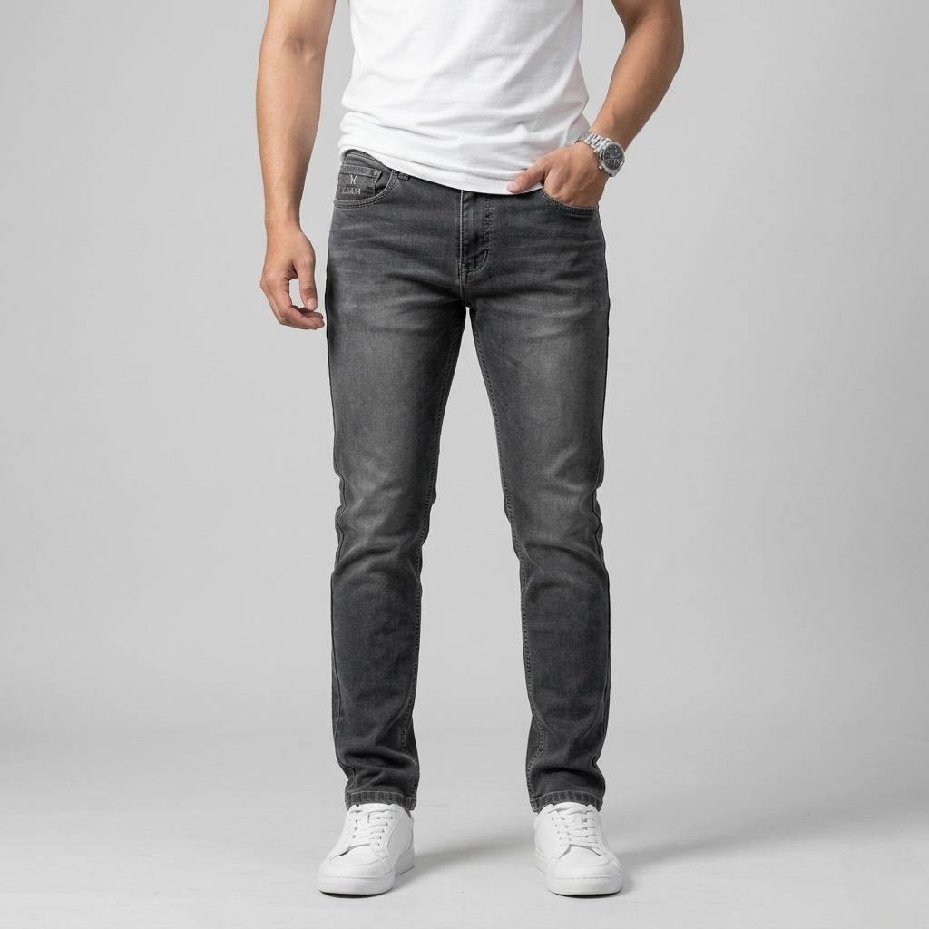 LIAM SLIM-STRAIGHT JEANS GRAPHITE GREY