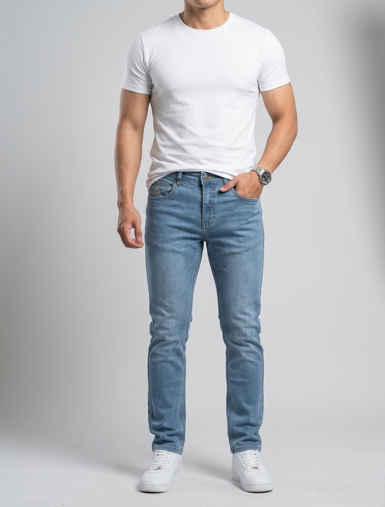 LIAM SLIM-STRAIGHT FIT LIGHT BLUE JEANS