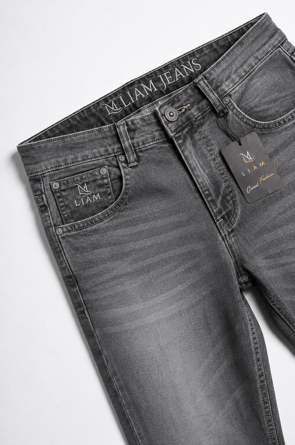 LIAM SLIM-STRAIGHT JEANS GRAPHITE GREY