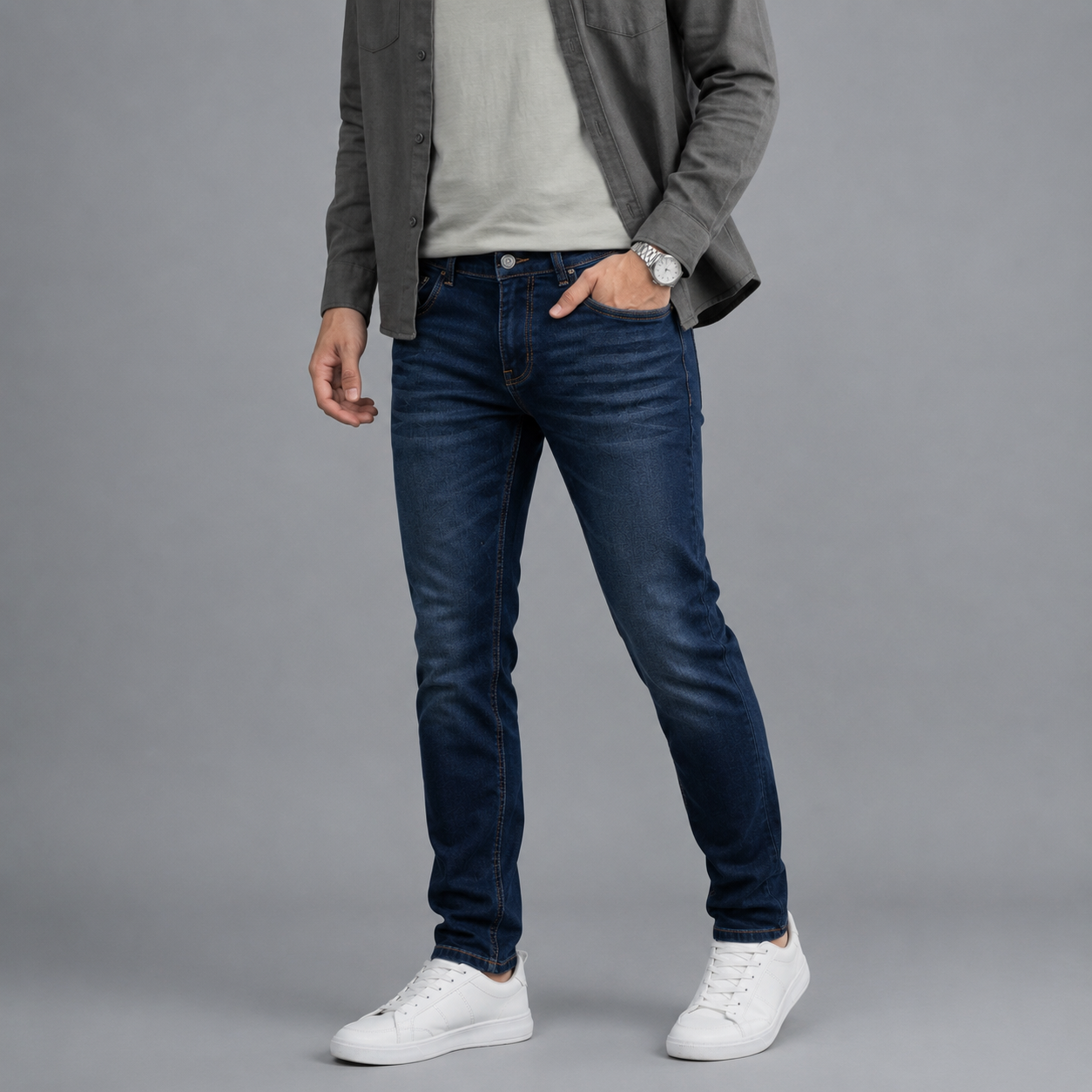 LIAM SLIM-STRAIGHT FIT JEANS  DEEP BLUE