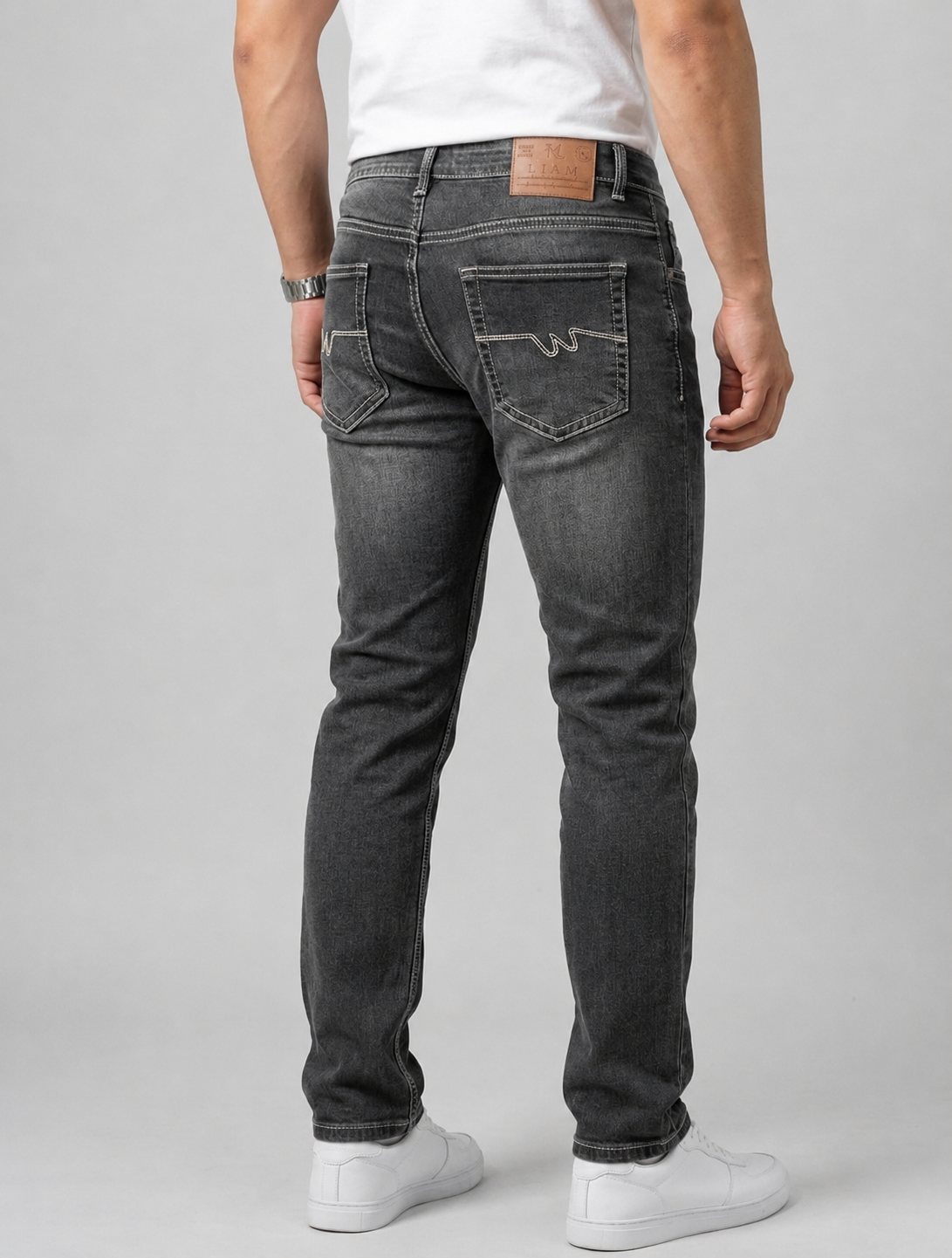 LIAM SLIM-STRAIGHT JEANS GRAPHITE GREY