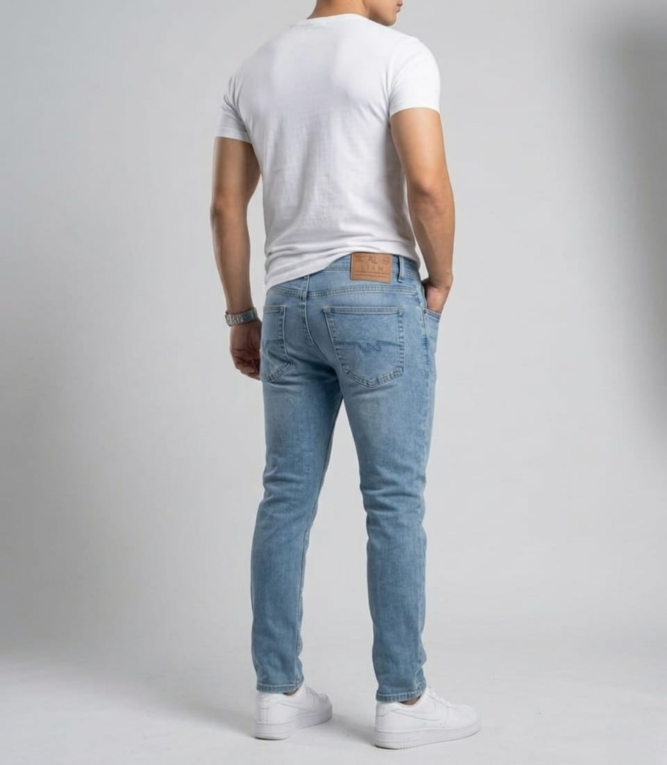 LIAM SLIM-STRAIGHT FIT LIGHT BLUE JEANS